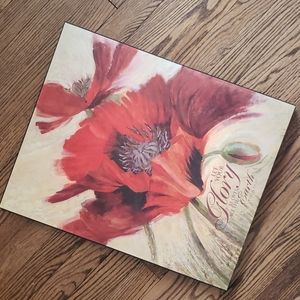 Large Paint on Wood Poppy Flower Inspirational Art